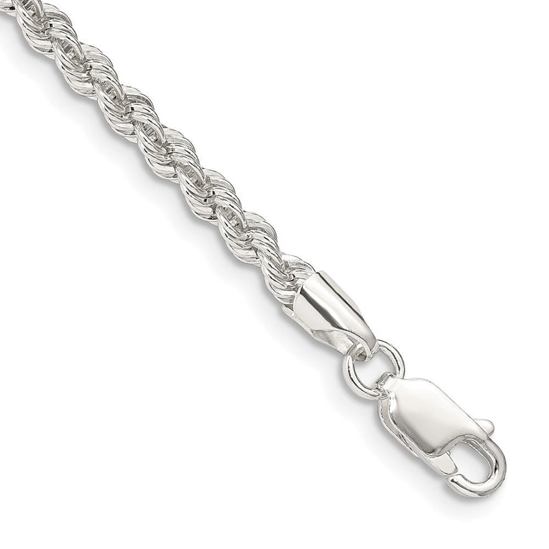 Sterlingsilber 3mm Massiv Kordel Gliederarmband