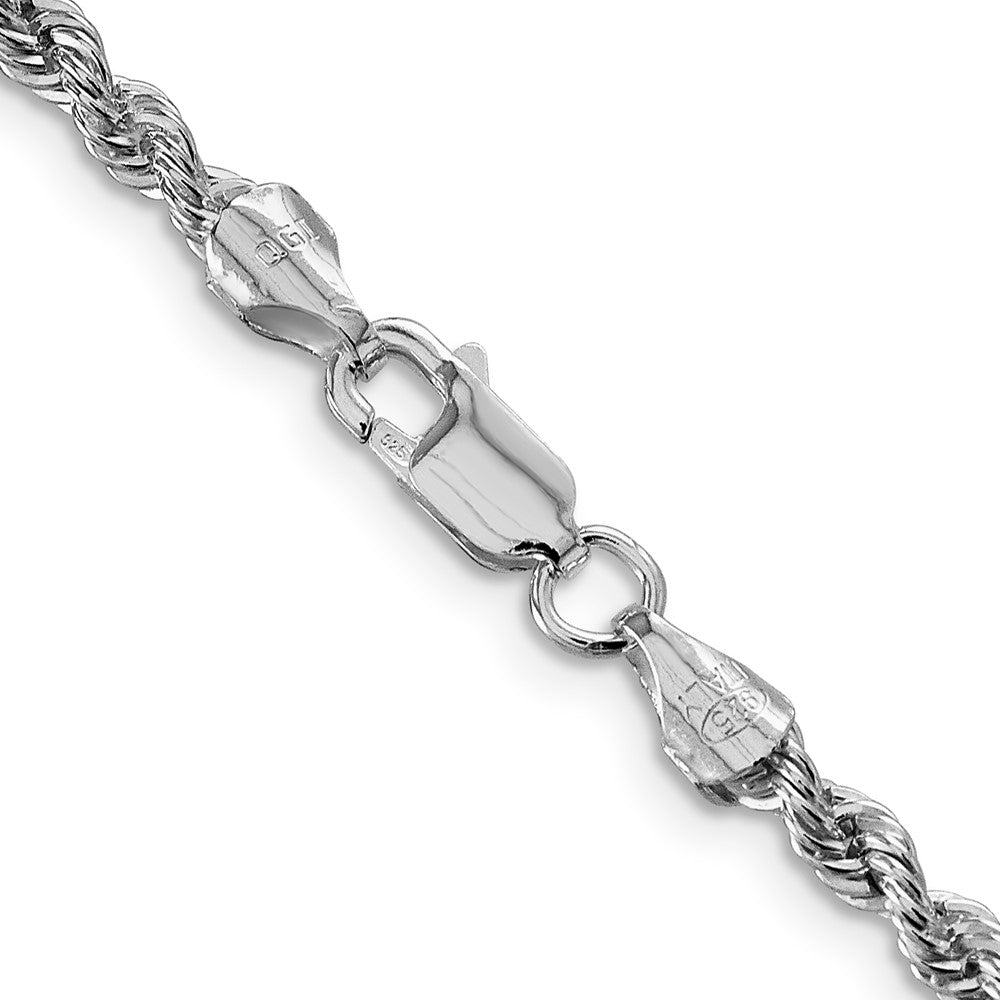 30 Zoll Sterlingsilber Rhodiniert 3mm Massiv Kordel Halskette
