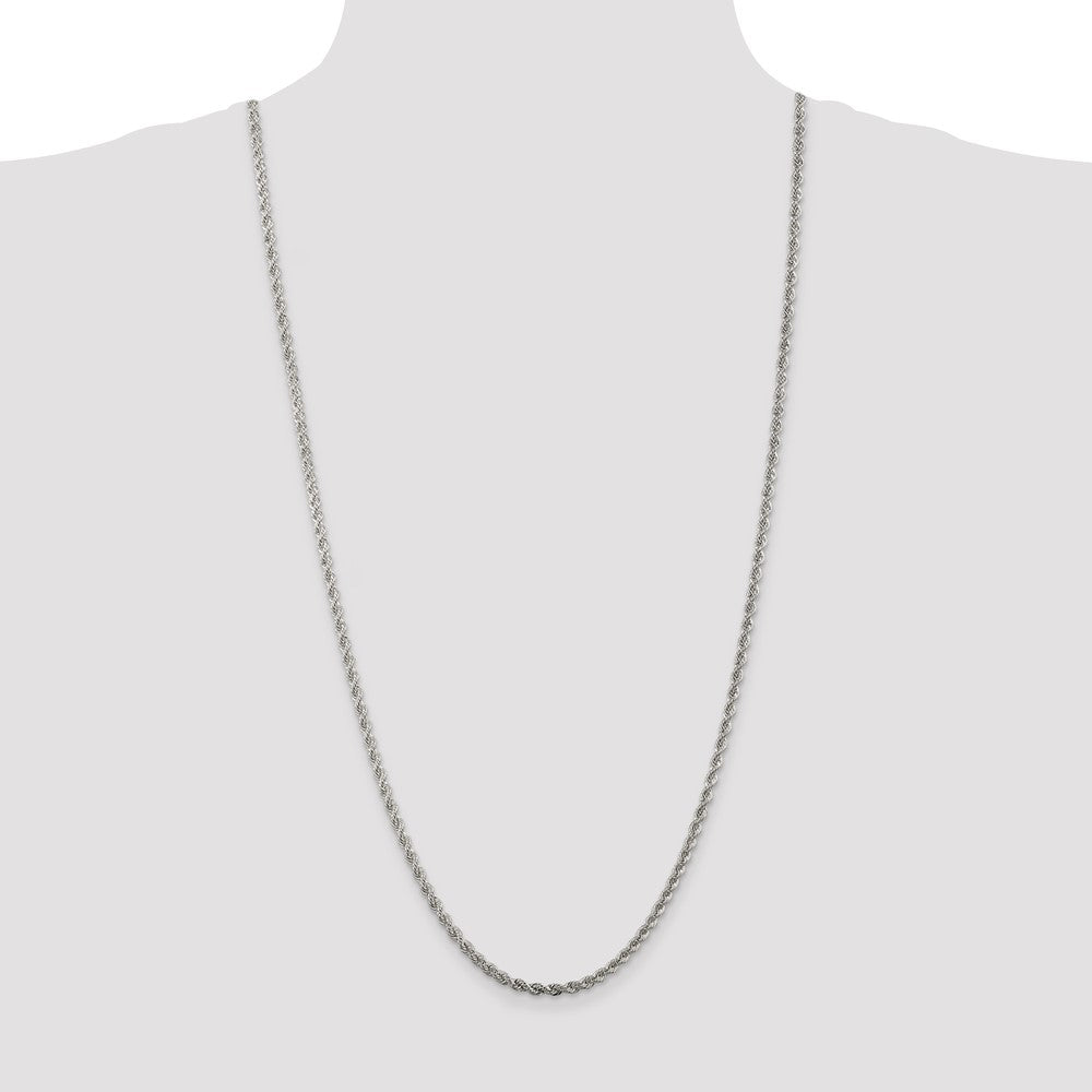 30 Zoll Sterlingsilber Rhodiniert 3mm Massiv Kordel Halskette