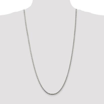 30 Zoll Sterlingsilber Rhodiniert 3mm Massiv Kordel Halskette