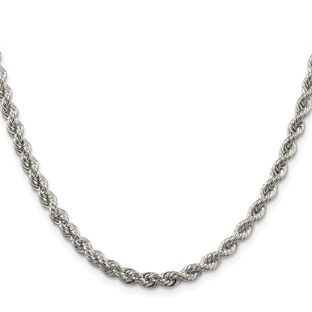 Sterlingsilber Rhodiniert 4.3mm Massiv Kordel Kette