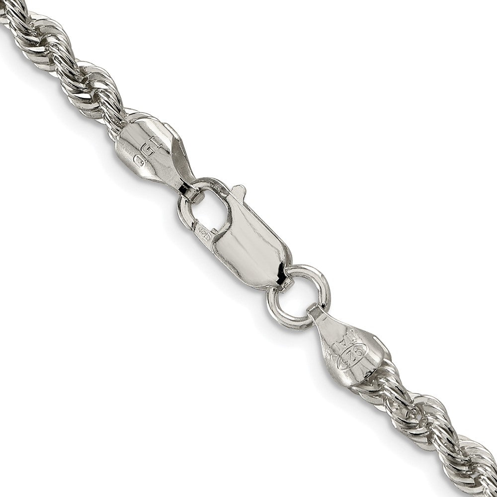 Sterlingsilber Rhodiniert 4.3mm Massiv Kordel Kette