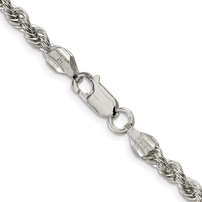 Sterlingsilber Rhodiniert 4.3mm Massiv Kordel Kette