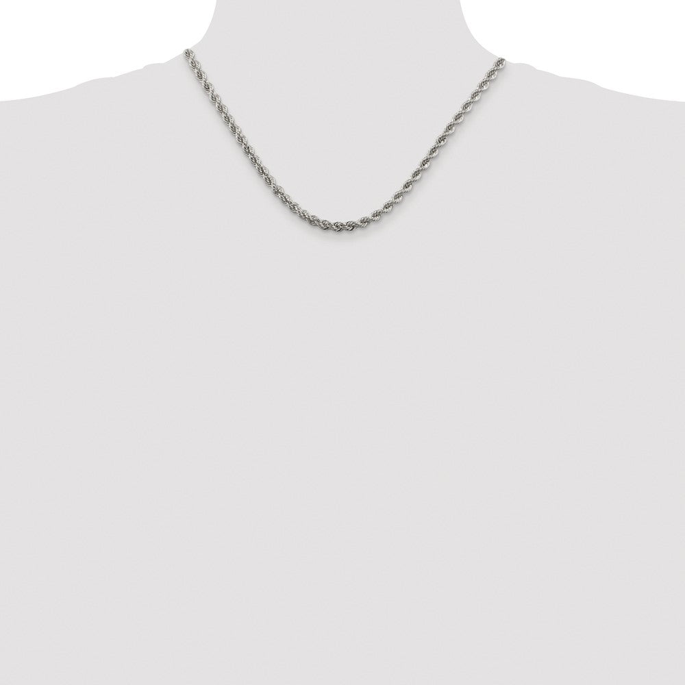 Sterlingsilber Rhodiniert 4.3mm Massiv Kordel Kette