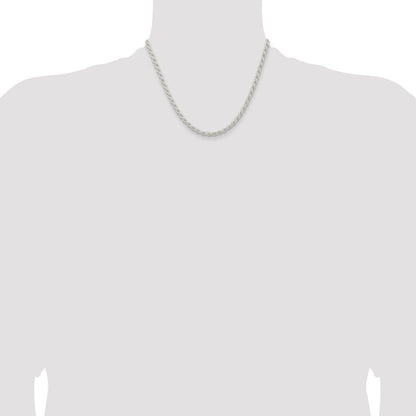 Sterlingsilber 4.5mm Massiv Kordel Halskette