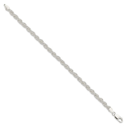 Sterlingsilber 5mm Massiv Kordel Gliederarmband