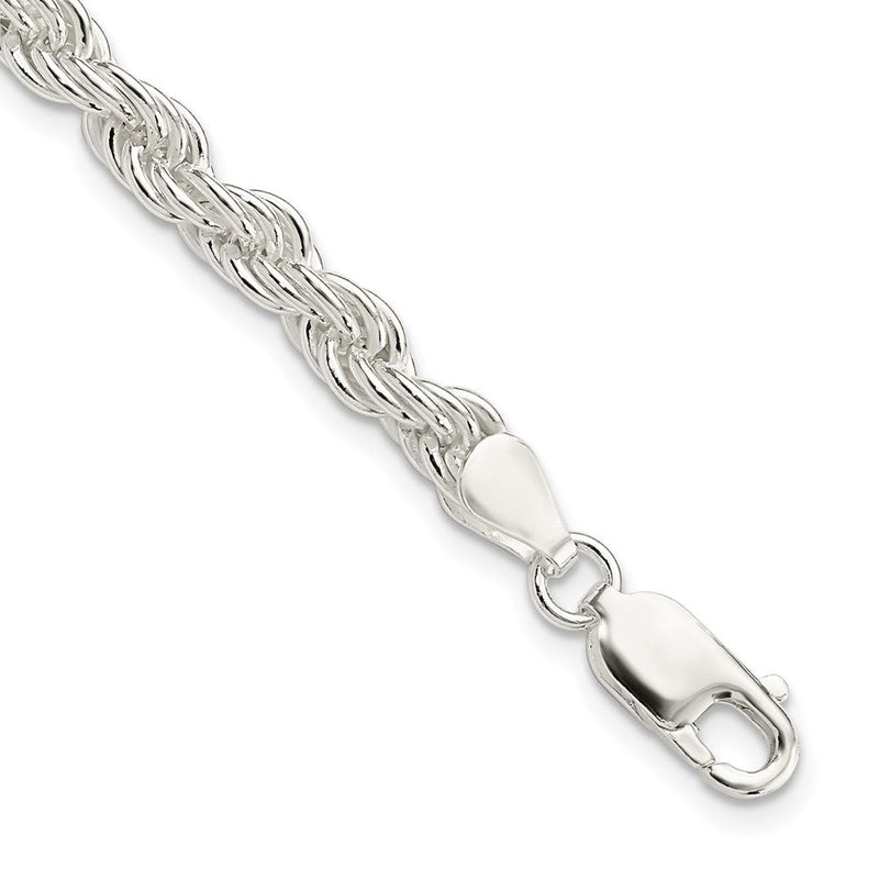 Sterlingsilber 5mm Massiv Kordel Gliederarmband