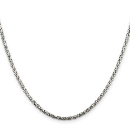 Sterlingsilber 2mm Diamantiert Ährenkette Halskette