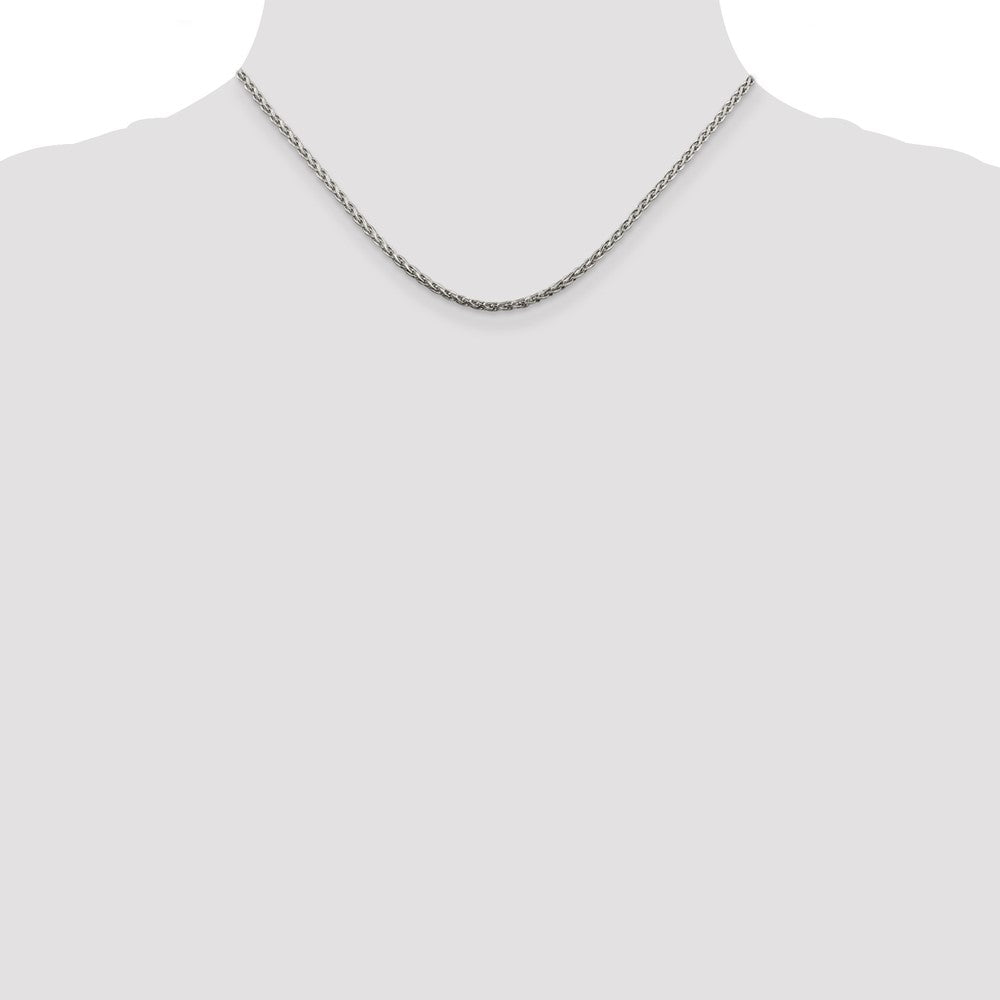 Sterlingsilber 2mm Diamantiert Ährenkette Halskette
