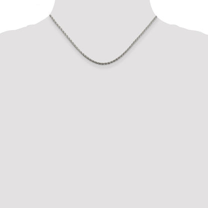 Sterlingsilber 2mm Diamantiert Ährenkette Halskette