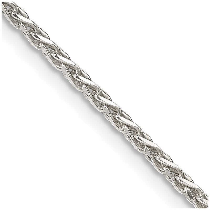 Sterlingsilber 2mm Diamantiert Ährenkette Halskette