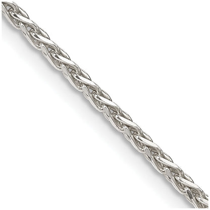 Sterlingsilber 2mm Diamantiert Ährenkette Kette mit 2 Zoll Verlängerung. Halskette