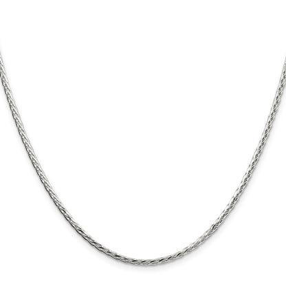 Sterlingsilber 2.5mm Diamantiert Quadratisch Ährenkette Halskette