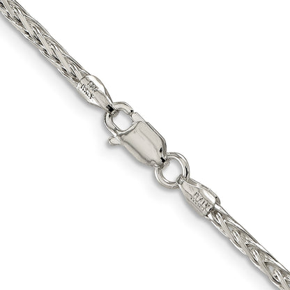 Sterlingsilber 2.5mm Diamantiert Quadratisch Ährenkette Halskette