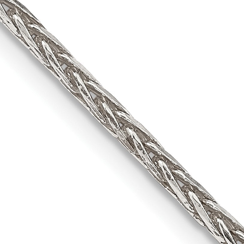 Sterlingsilber 2.5mm Diamantiert Quadratisch Ährenkette Halskette