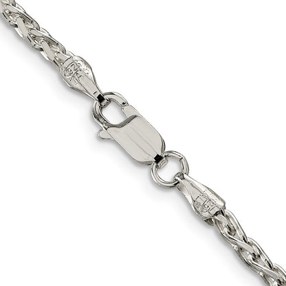 Sterlingsilber 2.75mm Diamantiert Ährenkette Halskette