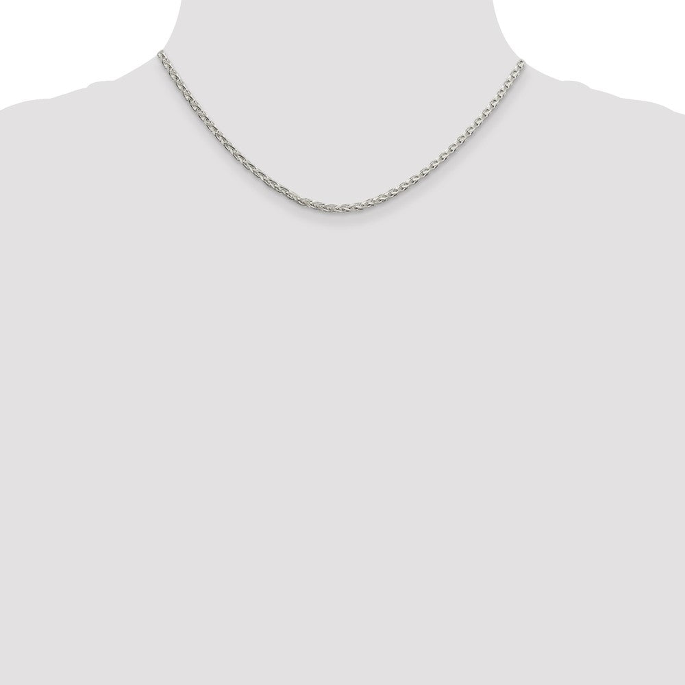 Sterlingsilber 2.75mm Diamantiert Ährenkette Halskette