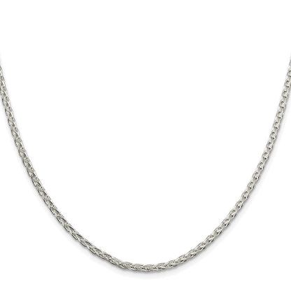 Sterlingsilber Rhodiniert 2.75mm Diamantiert Ährenkette Kette