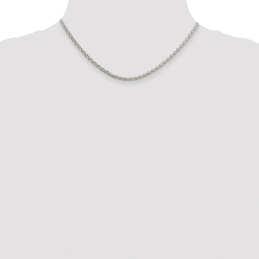 Sterlingsilber Rhodiniert 2.75mm Diamantiert Ährenkette Kette