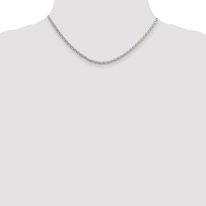 Sterlingsilber Rhodiniert 2.75mm Diamantiert Ährenkette Kette