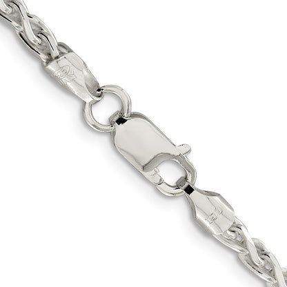 Sterlingsilber 3.5mm Diamantiert Ährenkette Halskette