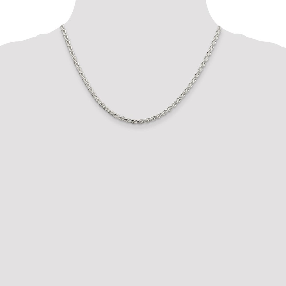 Sterlingsilber 3.5mm Diamantiert Ährenkette Halskette