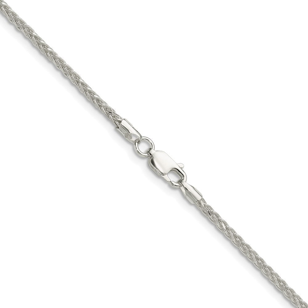 Sterlingsilber 2.1mm Diamantiert Quadratisch Ährenkette Kette