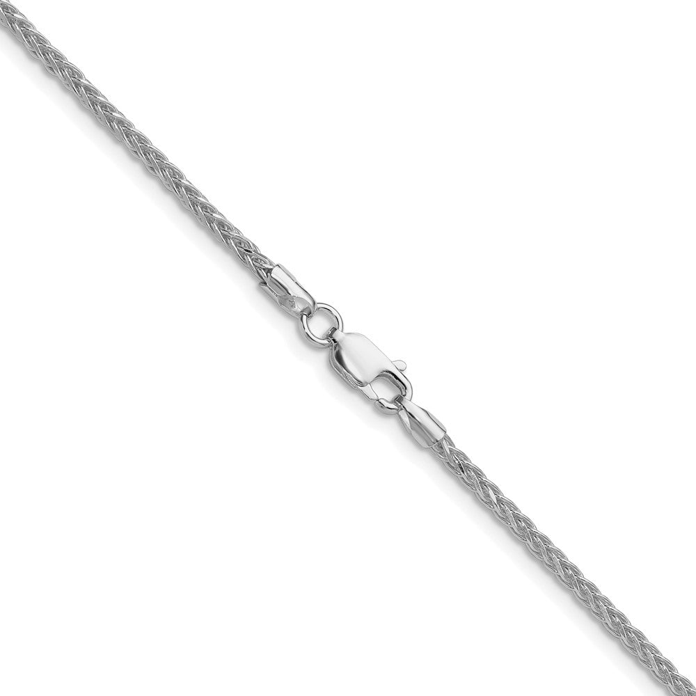 Sterlingsilber Rhodiniert 2.1mm Diamantiert Quadratisch Ährenkette Kette