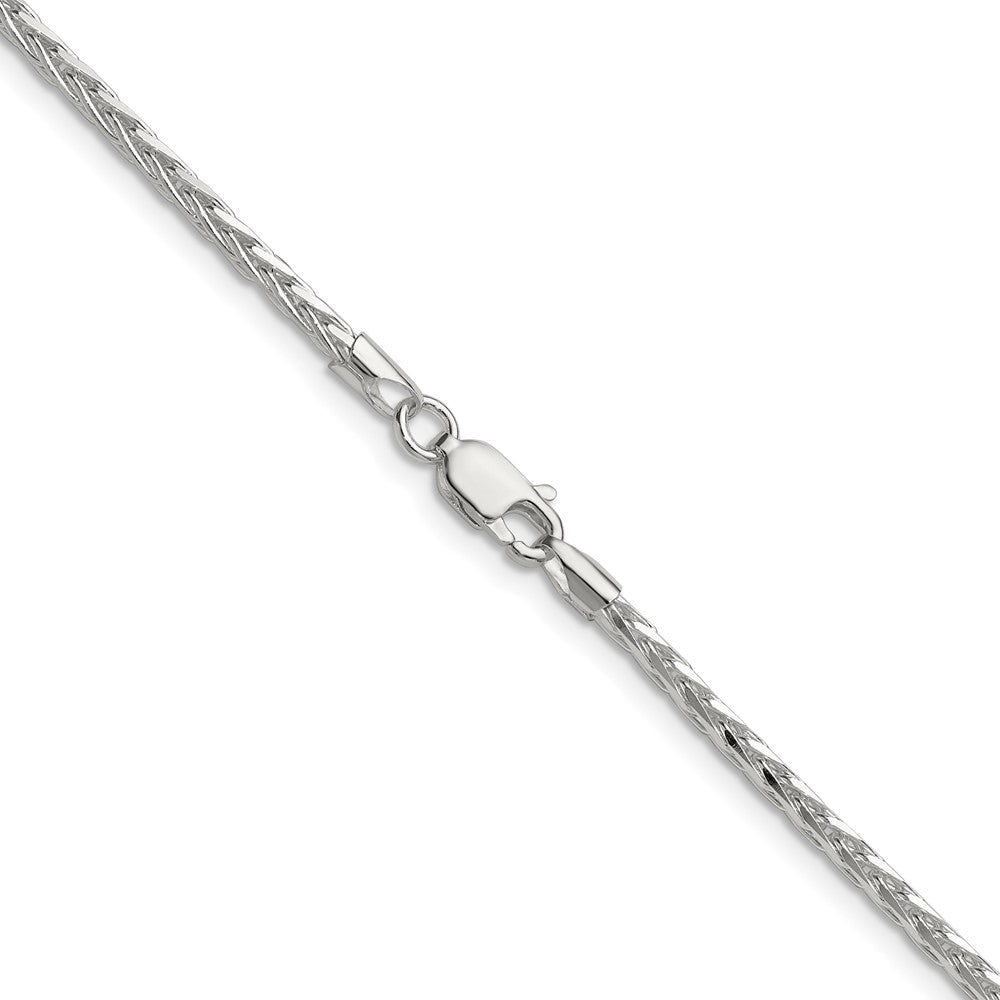 Sterlingsilber 2.5mm Diamantiert Quadratisch Ährenkette Halskette