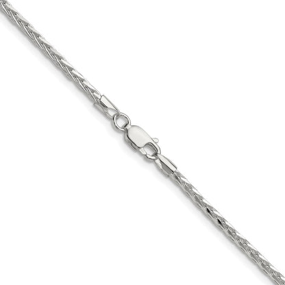 Sterlingsilber 2.5mm Diamantiert Quadratisch Ährenkette Kette
