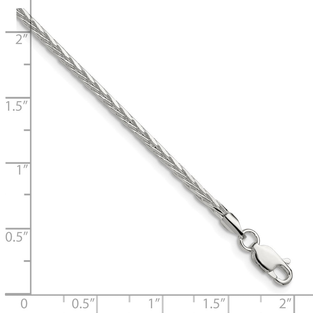 Sterlingsilber 2.5mm Diamantiert Quadratisch Ährenkette Kette