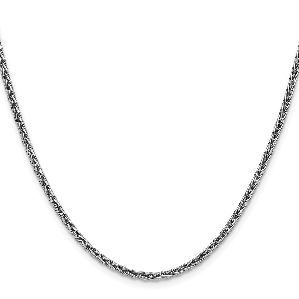 Sterlingsilber Rhodiniert 2.5mm Diamantiert Quadratisch Ährenkette Kette