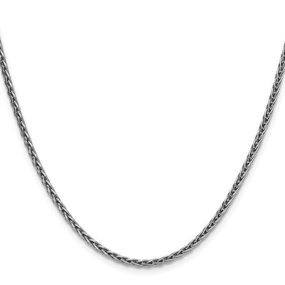 Sterlingsilber Rhodiniert 2.5mm Diamantiert Quadratisch Ährenkette Kette