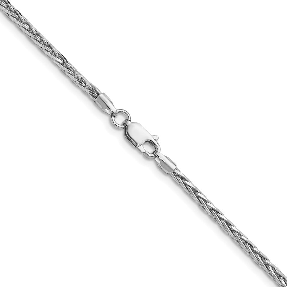 Sterlingsilber Rhodiniert 2.5mm Diamantiert Quadratisch Ährenkette Kette