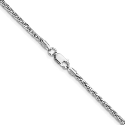 Sterlingsilber Rhodiniert 2.5mm Diamantiert Quadratisch Ährenkette Kette