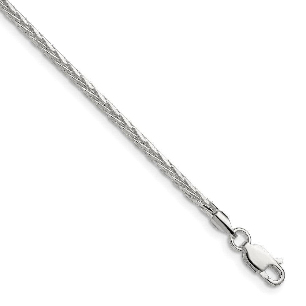 Sterlingsilber 2.5mm Diamantiert Quadratisch Ährenkette Halskette