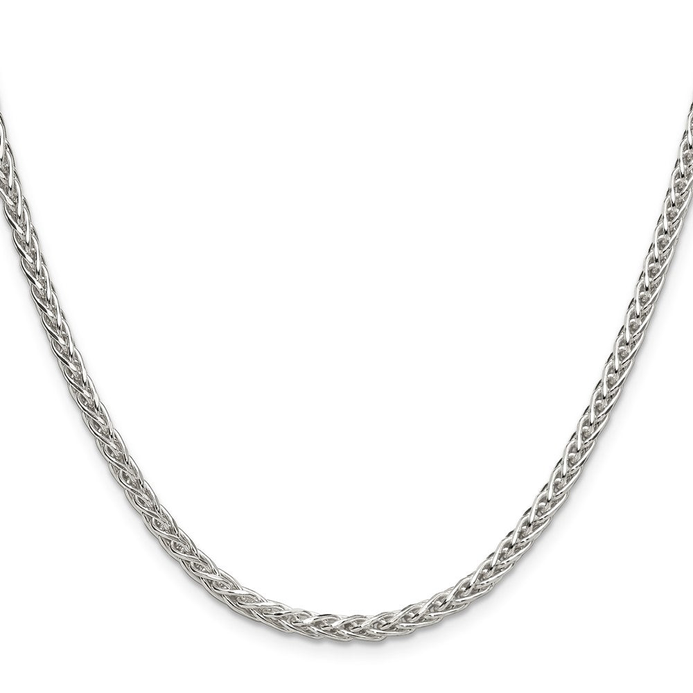 Sterlingsilber 3.5mm Diamantiert Quadratisch Ährenkette Kette