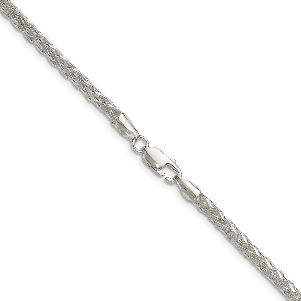 Sterlingsilber 3.5mm Diamantiert Quadratisch Ährenkette Kette