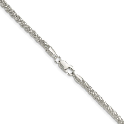 Sterlingsilber 3.5mm Diamantiert Quadratisch Ährenkette Kette