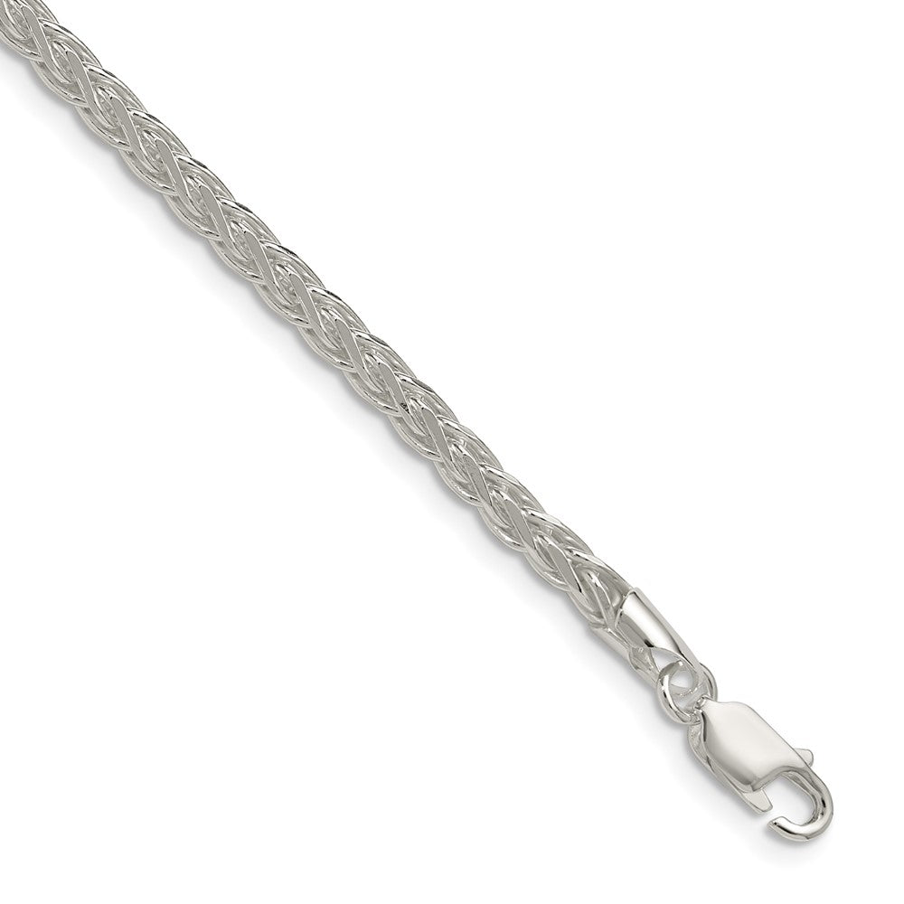 Sterlingsilber 3.5mm Diamantiert Quadratisch Ährenkette Kette