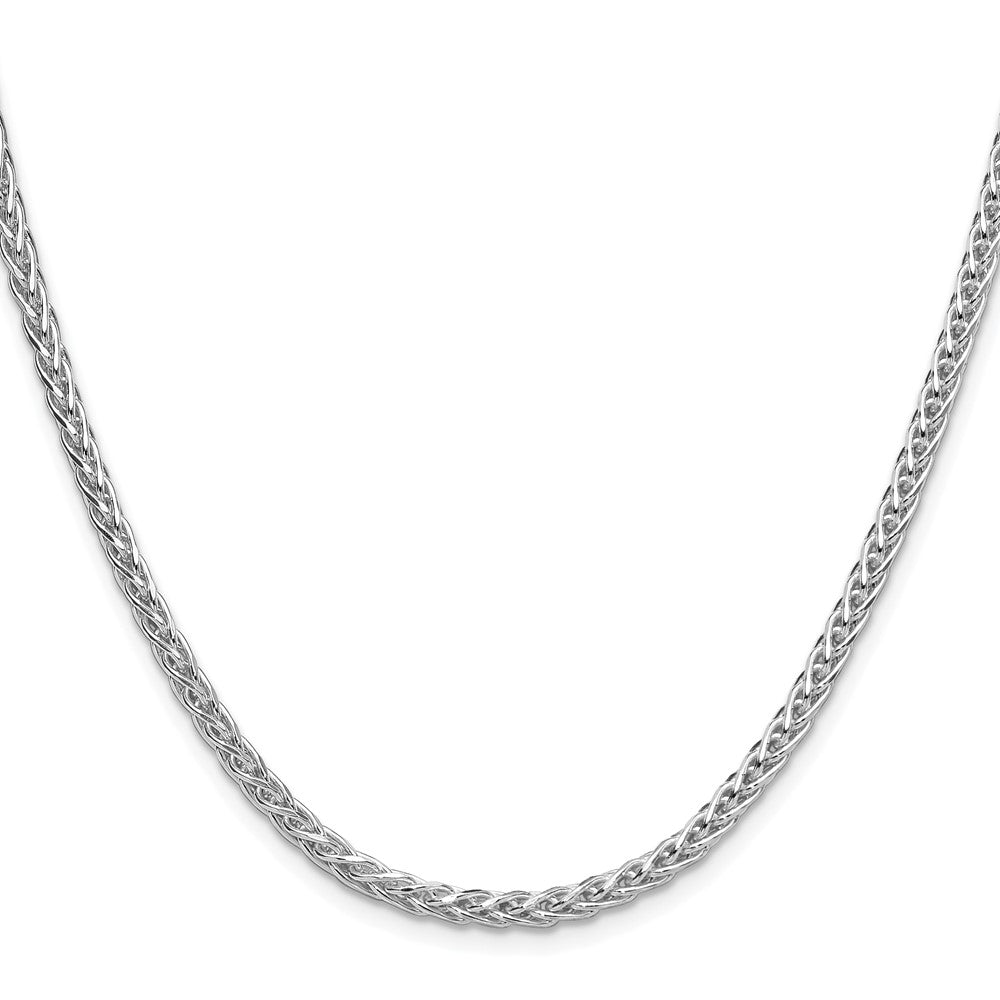 Sterlingsilber Rhodiniert 3.5mm Diamantiert Quadratisch Ährenkette Kette