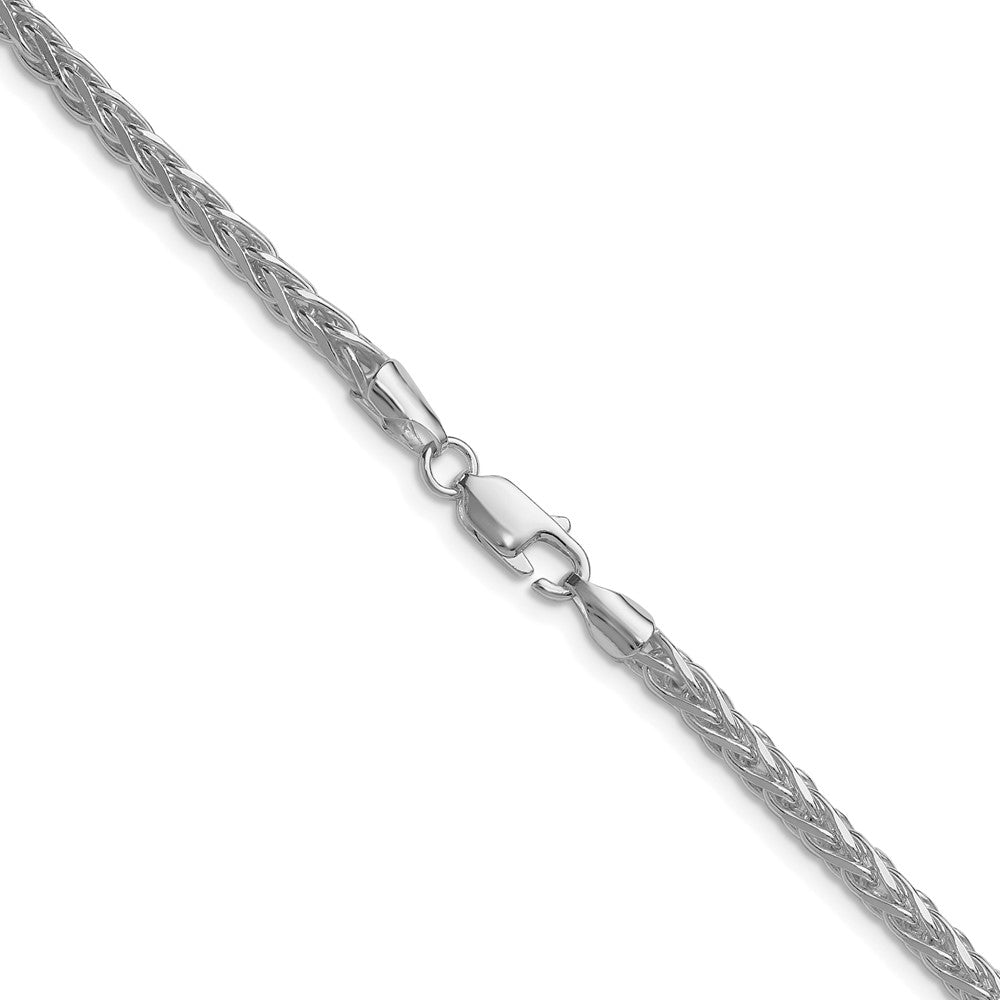 Sterlingsilber Rhodiniert 3.5mm Diamantiert Quadratisch Ährenkette Kette