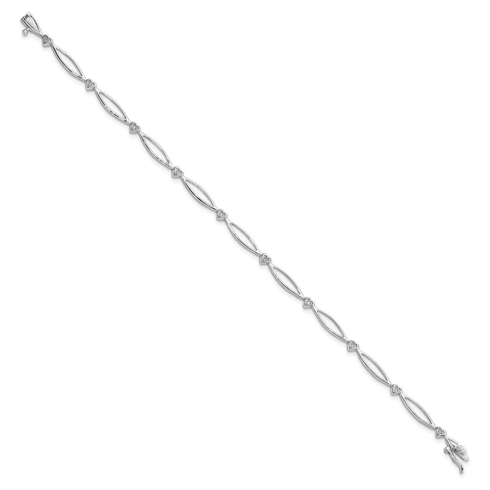 7 Zoll Sterlingsilber Rhodiniert Diamant. Armband