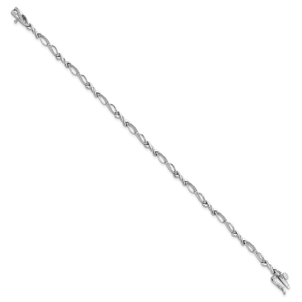 Sterlingsilber Rhodiniert Diamant. Armband