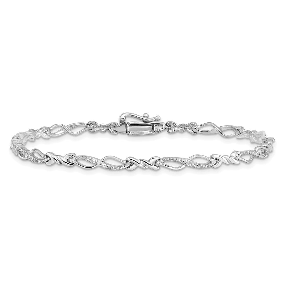 Sterlingsilber Rhodiniert Diamant. Armband