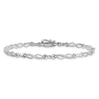 Sterlingsilber Rhodiniert Diamant. Armband