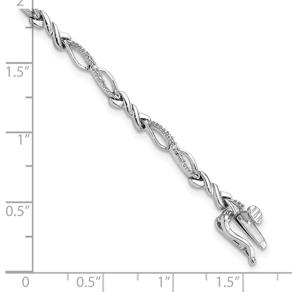 Sterlingsilber Rhodiniert Diamant. Armband