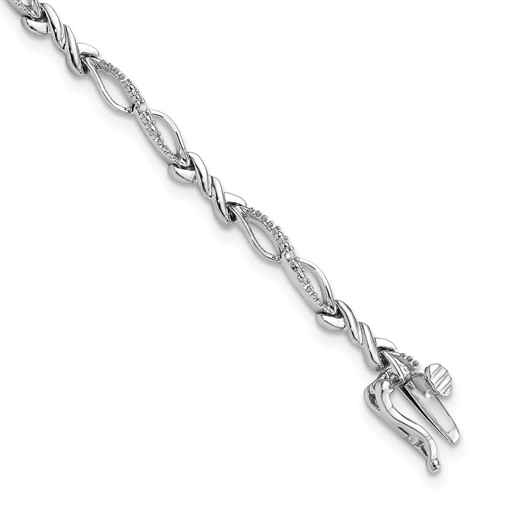 Sterlingsilber Rhodiniert Diamant. Armband