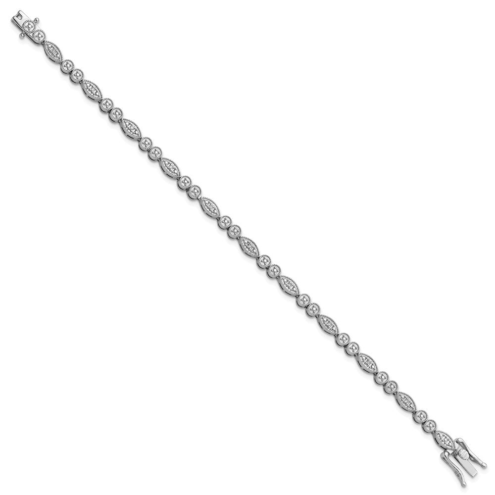 7 Zoll Sterlingsilber Rhodiniert Diamant. Armband