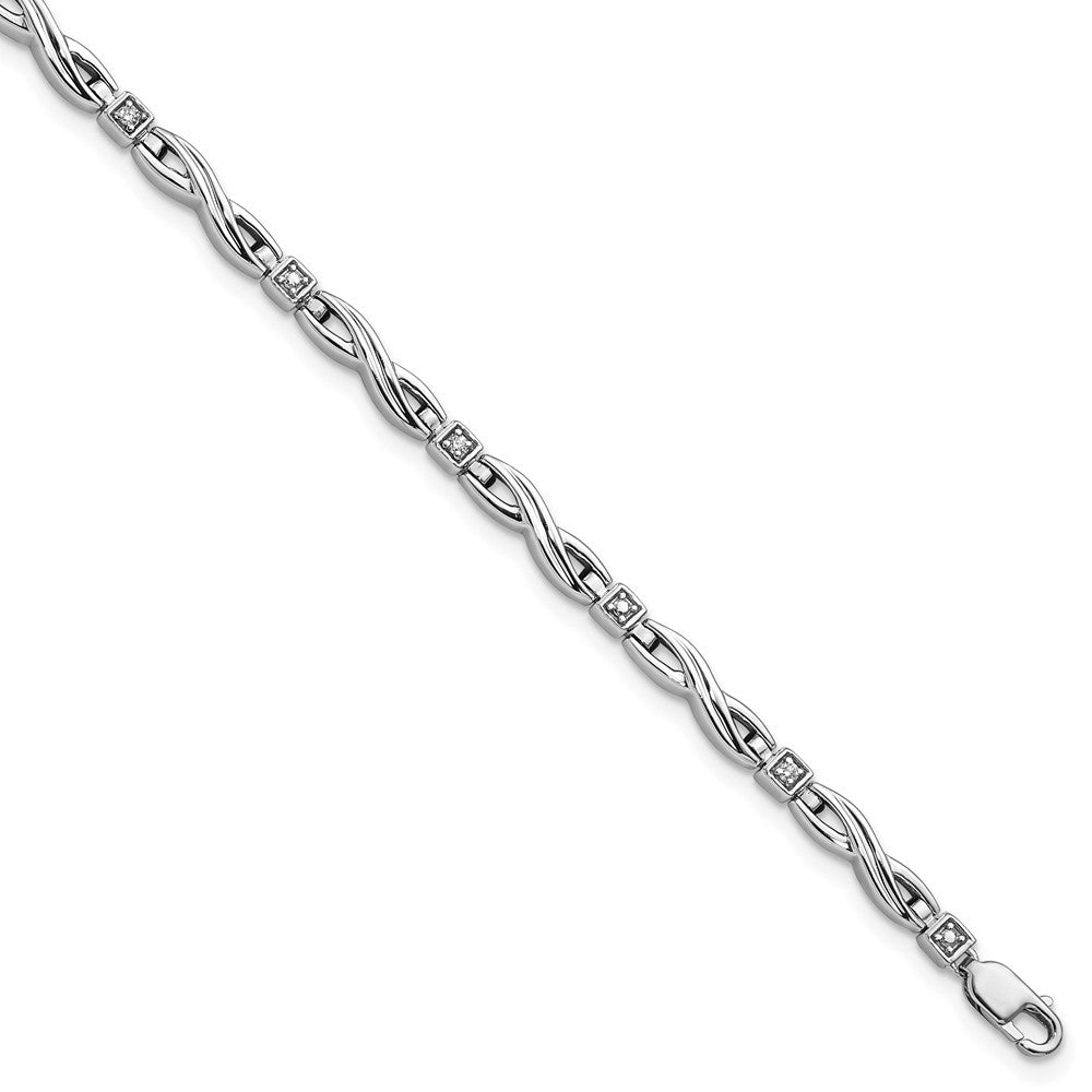 7 Zoll Sterlingsilber Rhodiniert Diamant. Armband